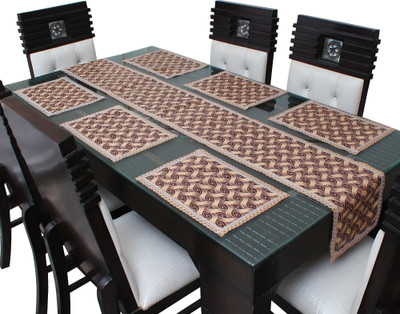 LITHARA Brown 213.36 cm Table Runner(Polyester)
