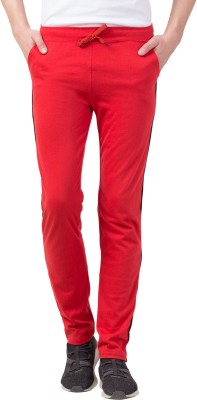 Haoser Solid Men Red Track Pants