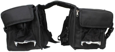 KOHLI BULLET ACCESSORIES Double-side Black Leatherette Motorbike Saddlebag(60 L)