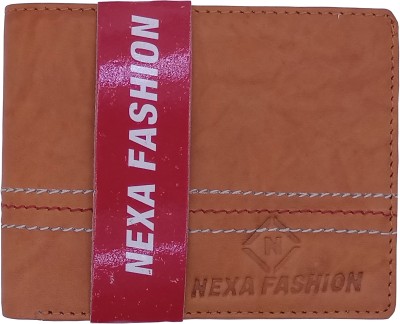 NEXA FASHION Men Casual Tan Genuine Leather Wallet(3 Card Slots)