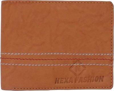 NEXA FASHION Men Casual Tan Genuine Leather Wallet(3 Card Slots)
