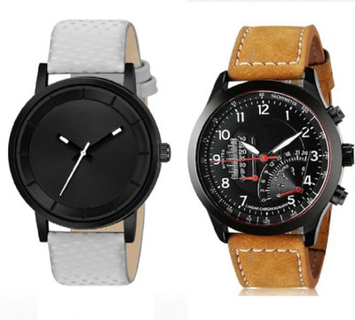 JAMVAI STYLISH ANOLOG COMBO WATCH ( BLACK & BROWN SET OF 2 ) JM STYLISH ANOLOG WATCH E SET OF 2 Analog-Digital Watch - For Boys
