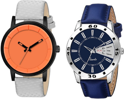 JAMVAI STYLISH ANOLOG COMBO WATCH ( ORANGE &BLUE DD SET OF 2 ) JM STYLISH ANOLOG WATCH FOR COUPLE SET OF 2 Analog-Digital Watch - For Boys