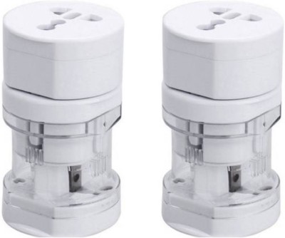 HI-PLASST International High Speed International Travel Plug Adapter Set (White, Small) Worldwide Adaptor (White) (2 PCS) Worldwide Adaptor(White)