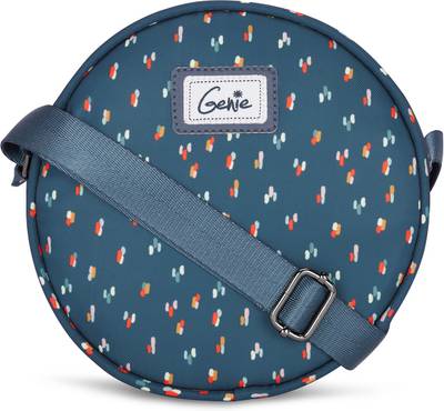 Genie Navy Blue Circle Sling bag with Water Resistant Sling Bag  (Blue, 2 L)