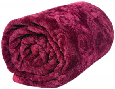 Changers Floral Double Mink Blanket for  Heavy Winter(Polyester, Maroon)