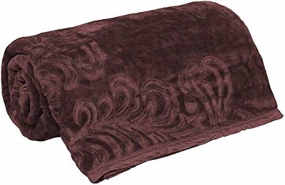 Swikon star Self Design Single Mink Blanket for  Heavy Winter(Polyester, Brown)