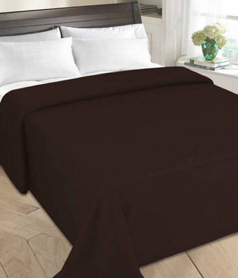 Supreme Home Collective Solid Single Fleece Blanket for  AC Room(Polyester, Brown)
