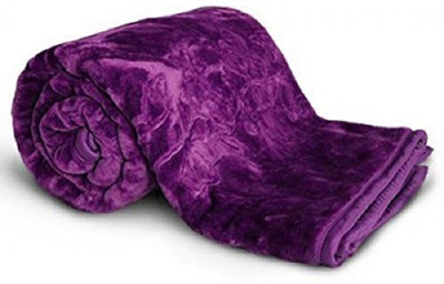 Oshano Solid Double Mink Blanket for  Mild Winter(Polyester, Purple)