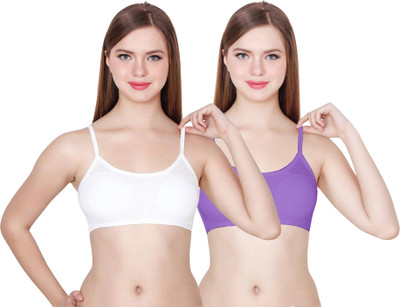 CHILEELIFE by ChileeLife 6 Back Straps JustHere, (Pack of 2, White & Purple) Women Cage Bra Lightly Padded Bra(Multicolor)