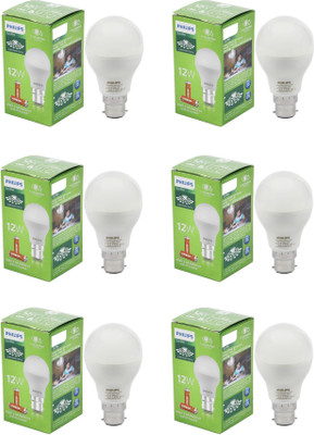 PHILIPS 12 W Basic Standard B22 LED Bulb(White, Pack of 6)