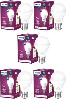 PHILIPS 7 W Basic Standard B22 LED Bulb(White, Pack of 5)