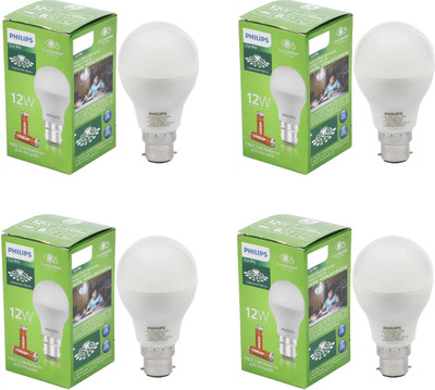 PHILIPS 12 W Basic Standard B22 LED Bulb(White, Pack of 4)