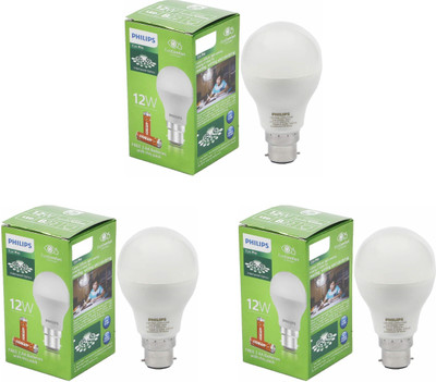 PHILIPS 12 W Basic Standard B22 LED Bulb(White, Pack of 3)