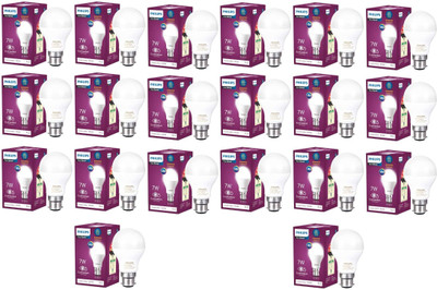 PHILIPS 7 W Basic Standard B22 LED Bulb(White, Pack of 20)