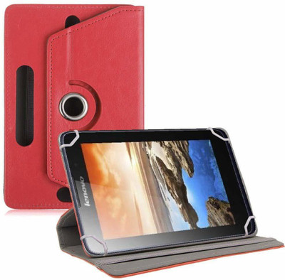 TGK Flip Cover for Lenovo A7-50 Tablet 7 inch Universal Rotating Case(Red, Cases with Holder)
