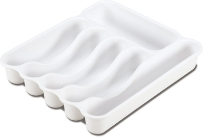 Now & Zen Empty Cutlery Box Case(White  Holds 6 Pieces)