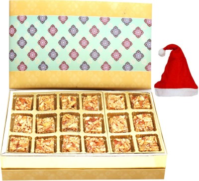 Ghasitaram Gifts Christmas-5 Part 18 Print Pcs Roasted Almond Bites Box Combo(270g)