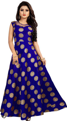 srapo Flared/A-line Gown(Blue)