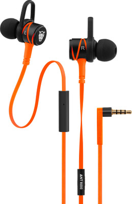 Ant Audio Wave 506 Wired Headset with Mic(Orange, In the Ear)
