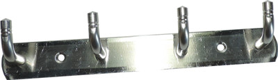Epraiser A1-71b Classic Hanger Stainless Steel Chrome Plated D shaped Hooks rail or Khunti Patti Hook Rail 4(Pack of 1)