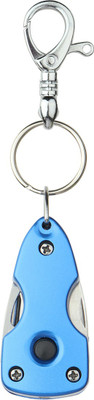 Flipkart SmartBuy Blue Carabiner Hook Military Keychain with Torch, Screwdriver, Knife & Bottle Opener Key Chain