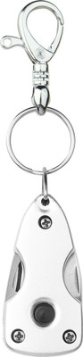 Flipkart SmartBuy Silver Carabiner Hook Military Keychain with Torch, Screwdriver, Knife & Bottle Opener Key Chain