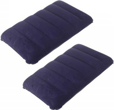 Pragati Hub Air Solid Travel Pillow Pack of 2(Blue)