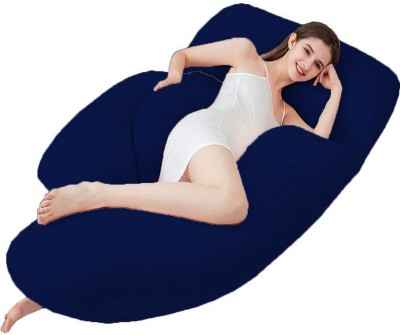 Angel Mommy Premium Full G-Shaped Body Pillow Microfibre Solid Pregnancy Pillow Pack of 1(Dark Blue)