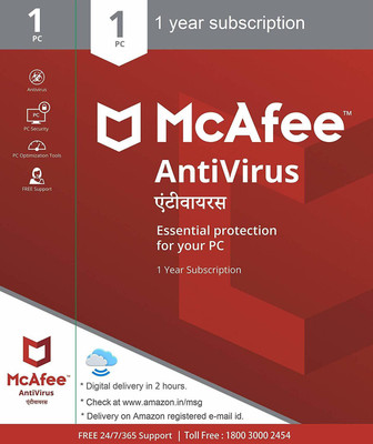 McAfee Anti-virus 1 User 1 Year(CD/DVD)