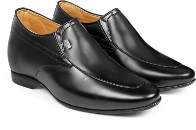 BXXY Men 3 Inch Hidden Height Increasing Synthetic Material Black Formal SlipOn Shoe Slip On For Men(Black)