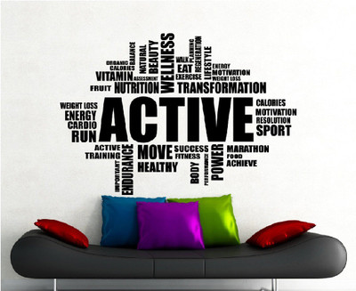 marvellous 60 cm m-activegymwallsticker Self Adhesive Sticker(Pack of 1)