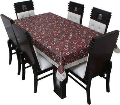 LITHARA Printed 8 Seater Table Cover(Brown, PVC)