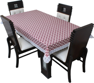 LITHARA Printed 4 Seater Table Cover(Pink, Polyester)