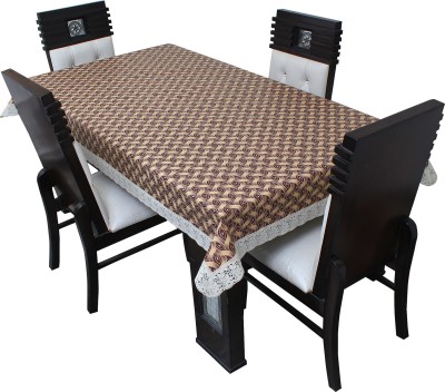 LITHARA Abstract 4 Seater Table Cover(Brown, Polyester)