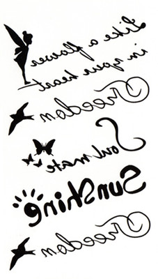 The Canvas Arts Wrist Arm Hand Birds With Quote & Angel Body Temporary Tattoo For Rs. 179 @ 55% off