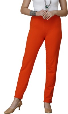 round off Regular Fit Women Orange Trousers