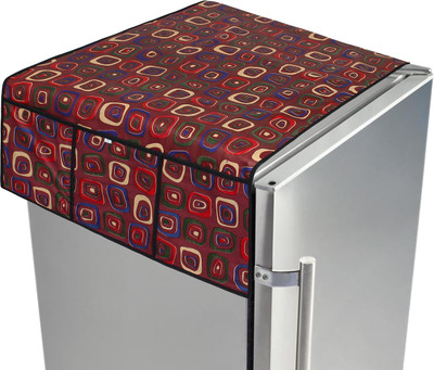 LITHARA Refrigerator  Cover(Width: 101.6 cm, Brown, Blue)