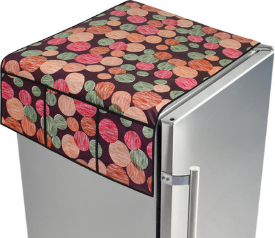 LITHARA Refrigerator  Cover(Width: 101.6 cm, Brown, Green)