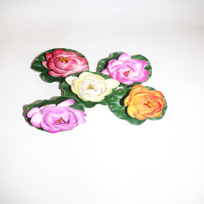 artificial hub Floating lotus medium Multicolor Lotus Artificial Flower(4 inch, Pack of 1, Flower Bunch)