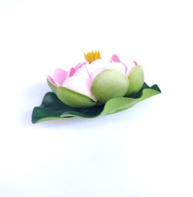 artificial hub Floating lotus medium Pink Lotus Artificial Flower(4 inch, Pack of 1, Single Flower)