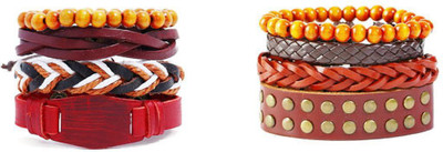 Fashion For Sure Leather Bracelet Set(Pack of 8)