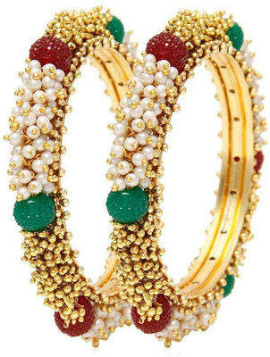 Unique Collection Alloy Gold-plated Bangle Set(Pack of 2)