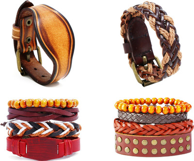 Fashion For Sure Leather Bracelet Set(Pack of 10)