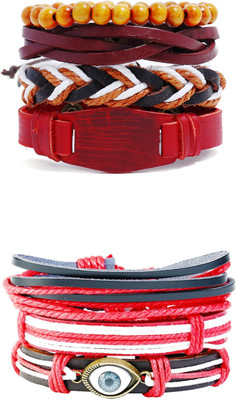 Fashion For Sure Leather Bracelet Set(Pack of 7)