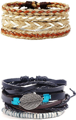 Fashion For Sure Leather Bracelet Set(Pack of 8)