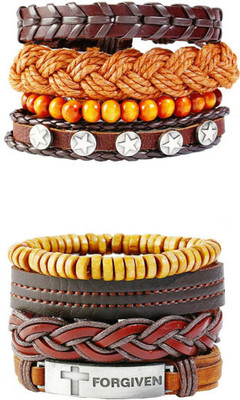 Fashion For Sure Leather Bracelet(Pack of 8)