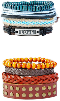 Fashion For Sure Leather Bracelet Set(Pack of 8)