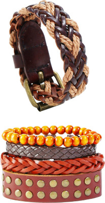 Fashion For Sure Leather Bracelet Set(Pack of 5)