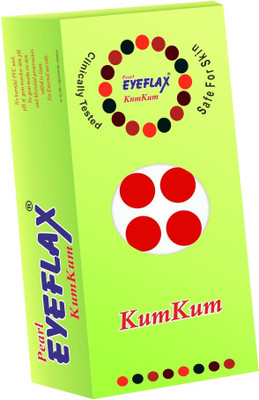 PEARL EYEFLAX Kumkum Bindi Red Round Box with 15 Flaps RR 1 (Red) Forehead Red Bindis(Stick On)